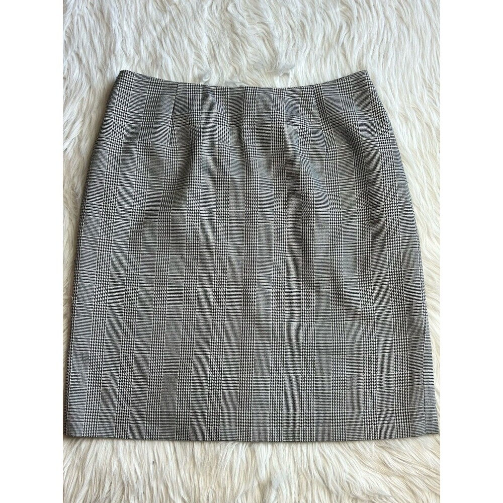VTG Women’s Size 10 Houndstooth Lined Career Skirt Above Knee Old Money Y2K